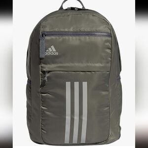 Adidas League Three Stripe Backpack/Bookbag, Legacy Green/Onix Grey/Grey Two
